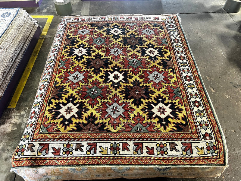 Claudia Karvan Hand-Knotted Oushak Rug Rust and Blue Multi-Colored 8.3X10 | Banana Manor Rug Factory Outlet