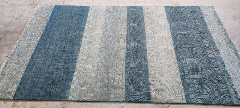 Claudia Soares Pereira Blue Hand-Knotted Rug 5x8 | Banana Manor Rug Company