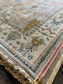 Cleo 8x10 Light Green and Ivory Hand-Knotted Oushak Rug | Banana Manor Rug Company