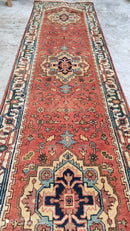 Coco 2.6x10.3 Rust and Ivory Hand-knotted Serapi Runner | Banana Manor Rug Company