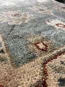 Colleen 2.9x14 Light Blue and Ivory Hand-Knotted Oushak Runner | Banana Manor Rug Factory Outlet