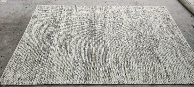 Colley Cibber Handwoven Wool Durrie Natural Grey and White Goti Rug (Multiple Sizes Available) | Banana Manor Rug Company