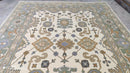 Constance 7.10x10 Ivory and Light Green Hand-Knotted Oushak Rug | Banana Manor Rug Company