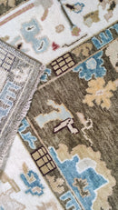 Cookie 9x12 Brown and White Oushak Rug | Banana Manor Rug Company