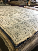 Cosette 9x11.9 Silver and Grey Hand-Knotted Oushak Rug | Banana Manor Rug Company