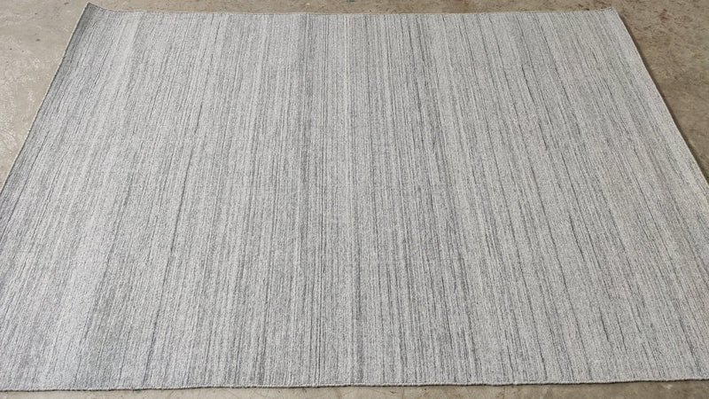 Cosima Silver Handwoven Durrie Rug | Banana Manor Rug Company