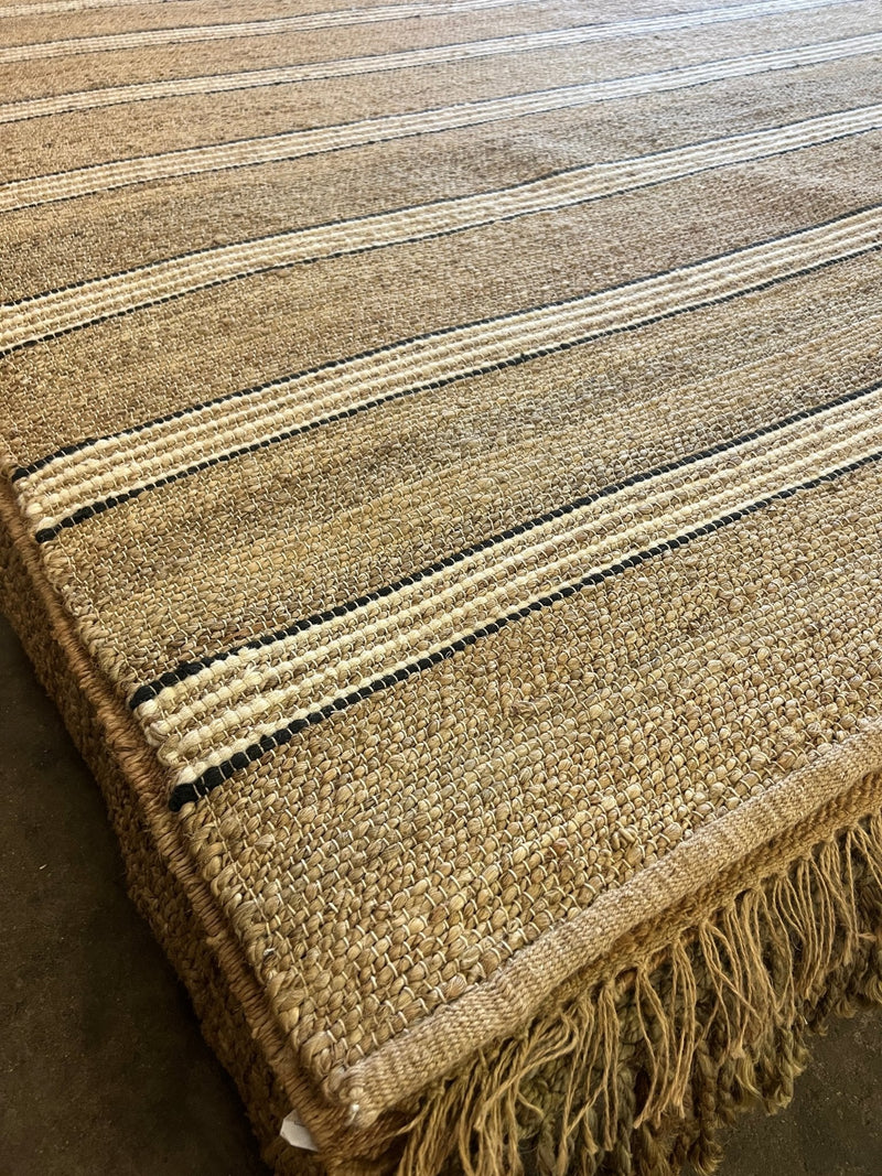 Count Basie Handwoven Striped Natural Jute Rug (Multiple Sizes) | Banana Manor Rug Company