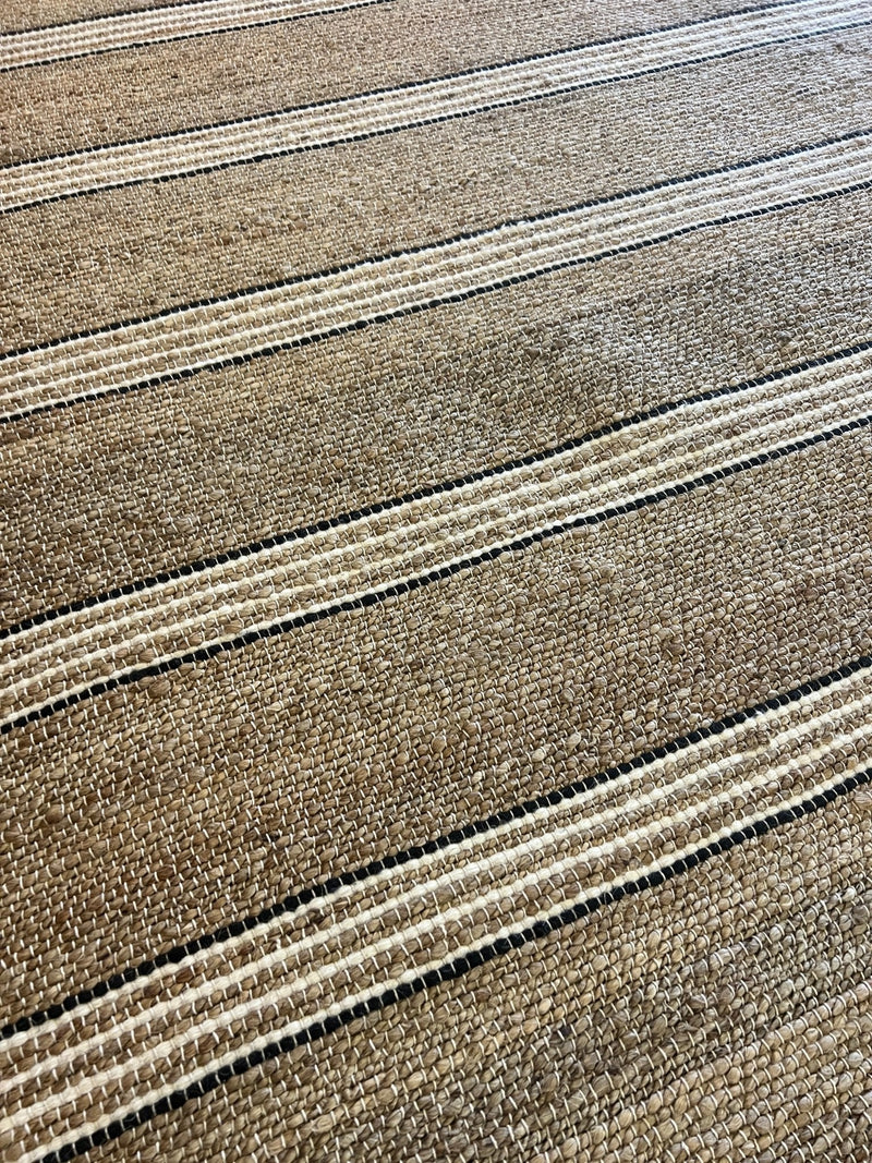 Count Basie Handwoven Striped Natural Jute Rug (Multiple Sizes) | Banana Manor Rug Company