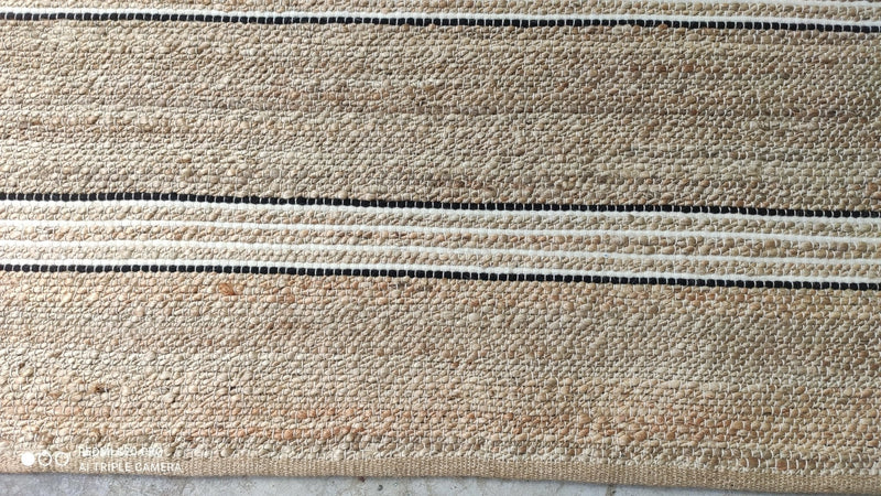 Count Basie Handwoven Striped Natural Jute Rug (Multiple Sizes) | Banana Manor Rug Company