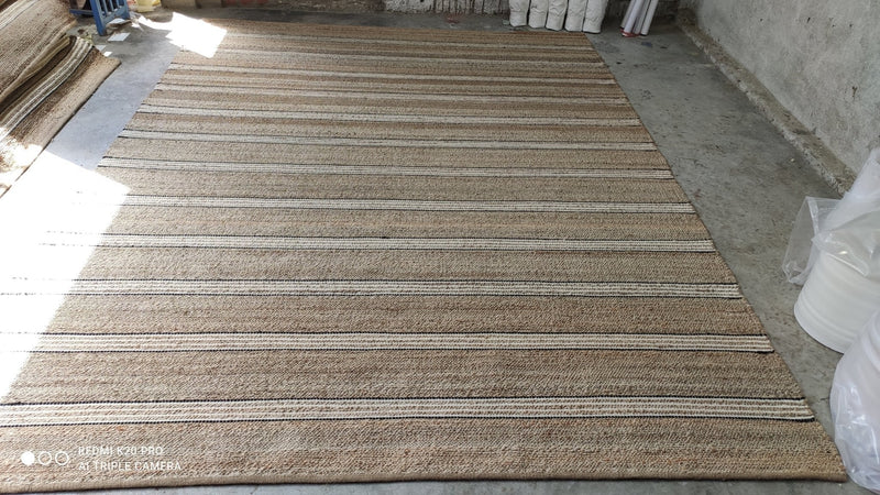 Count Basie Handwoven Striped Natural Jute Rug (Multiple Sizes) | Banana Manor Rug Company