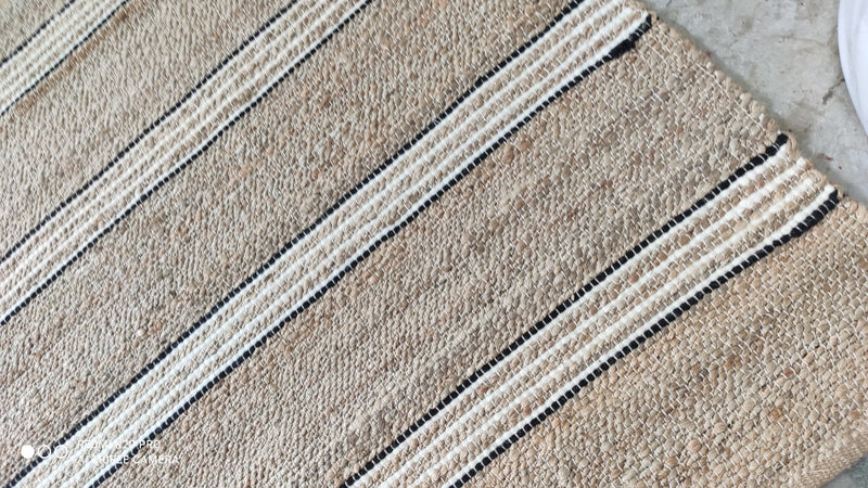 Count Basie Handwoven Striped Natural Jute Rug (Multiple Sizes) | Banana Manor Rug Company