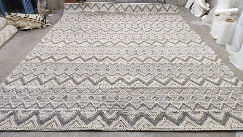 Countess Grey and Ivory Handwoven Rug 9x12 | Banana Manor Rug Company