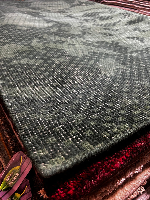 Craig Parker 5x8 Hand-Knotted Modern Green Abstract | Banana Manor Rug Factory Outlet