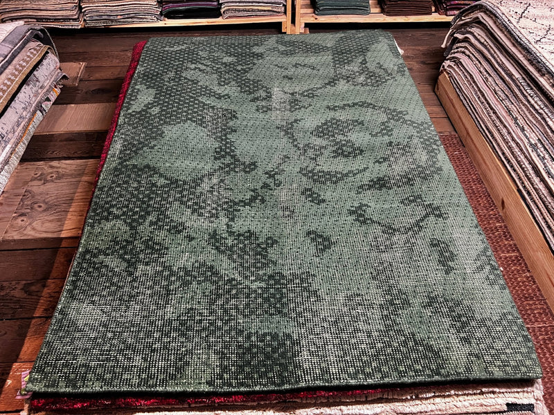 Craig Parker 5x8 Hand-Knotted Modern Green Abstract | Banana Manor Rug Factory Outlet