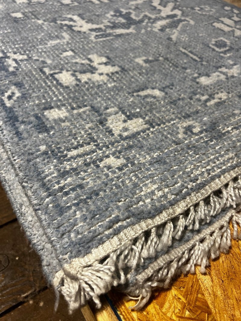 Cutshall 2x10 Hand-Knotted Aqua Textured PET Yarn Rug | Banana Manor Rug Factory Outlet