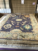 Daisy 10x14 Navy and Light Blue Hand-Knotted Oushak Rug | Banana Manor Rug Company