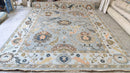 Daisy 9x11.9 Grey and Ivory Hand-Knotted Oushak Rug | Banana Manor Rug Company