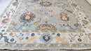 Daisy 9x11.9 Grey and Ivory Hand-Knotted Oushak Rug | Banana Manor Rug Company