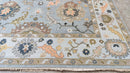 Daisy 9x11.9 Grey and Ivory Hand-Knotted Oushak Rug | Banana Manor Rug Company
