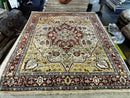 Dana Bass 7.9x9.9 Ivory and Rust Hand-Knotted Oriental Rug | Banana Manor Rug Factory Outlet