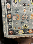 Danica 2.6x10 Blue and Light Blue Hand-Knotted Oushak Runner | Banana Manor Rug Company