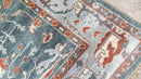 Daniella 9x12 Grey and Light Blue Hand-Knotted Oushak Rug | Banana Manor Rug Company