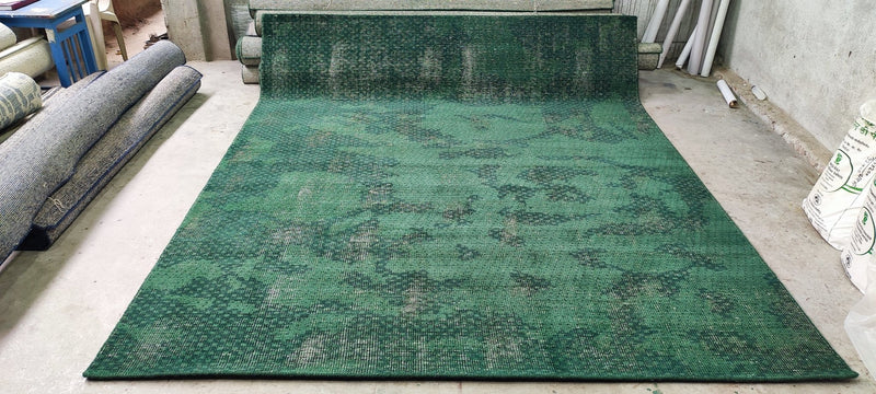 Danila Kozlovsky Hand-Knotted Modern Rug Green Textured 9x12 | Banana Manor Rug Company