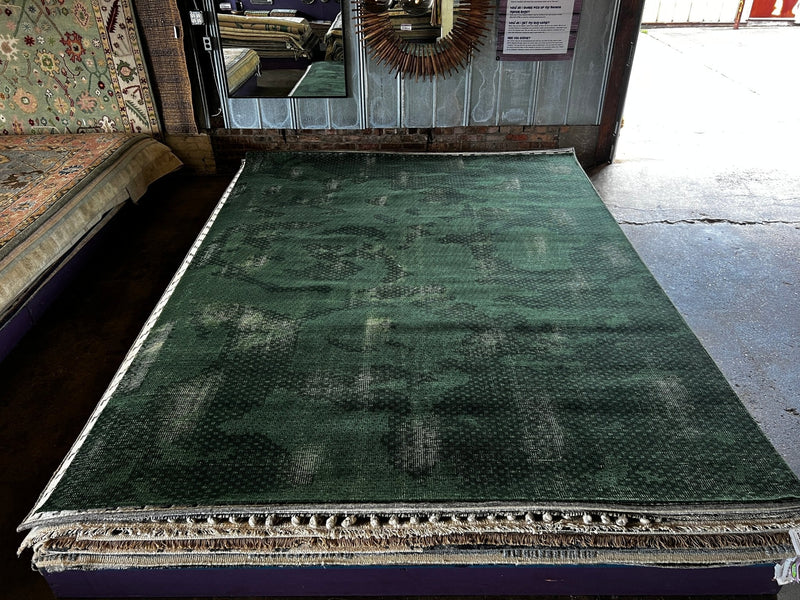 Danila Kozlovsky Hand-Knotted Modern Rug Green Textured 9x12 | Banana Manor Rug Company