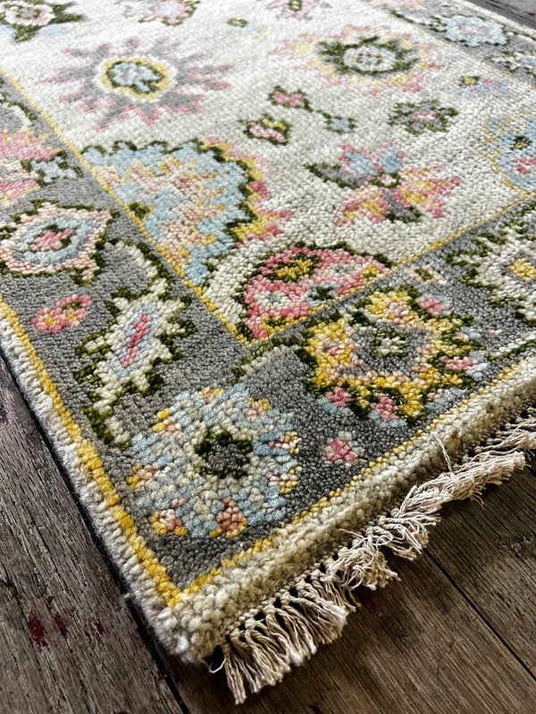 "Danique" Multi-Colored Hand-Knotted Oushak 8x10 | Banana Manor Rug Company