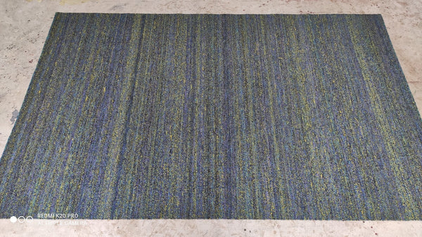 Dascha Polanco 5.3x8.3 Handwoven Dark Blue Durrie Rug | Banana Manor Rug Company