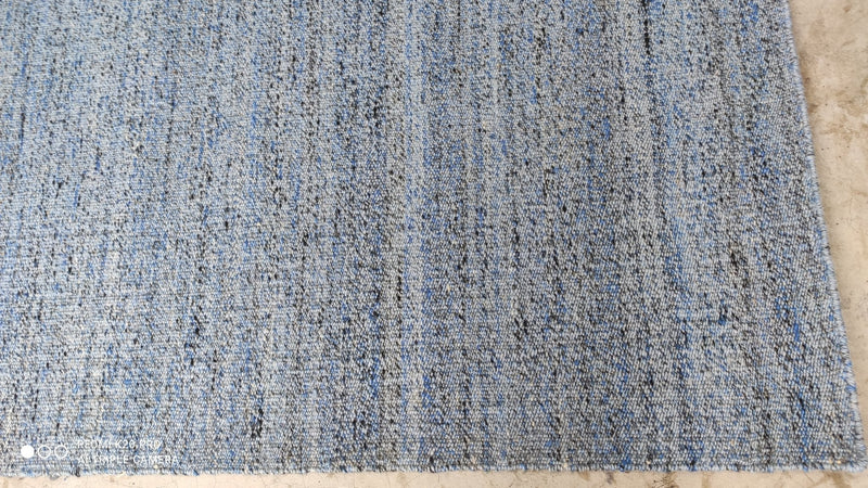 Dascha Polanco 5.3x8.3 Handwoven Dark Blue Durrie Rug | Banana Manor Rug Company