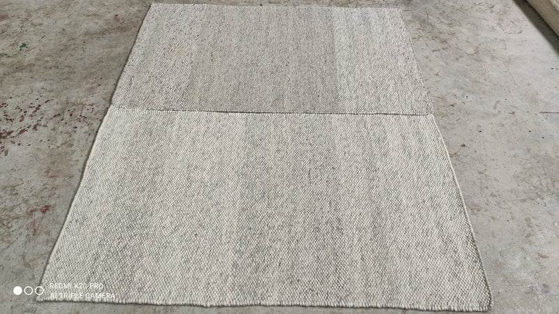 David Devant 3x5 Plain Grey Handwoven Durrie Rug | Banana Manor Rug Company