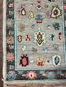 Delaney 2.6x10 Hand-Knotted Grey and Blue Oushak Runner | Banana Manor Rug Company