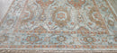 Delphine Krakoff Light Brown and Blue Hand-Knotted Oushak Rug 8.3x10 | Banana Manor Rug Company