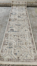 Denise Richards 2.6x8.9 Ivory Hand-Knotted Oushak Runner | Banana Manor Rug Company