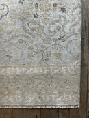 "Derana" Grey and Gold Hand-Knotted Oushak 8x10 | Banana Manor Rug Company