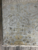 "Derana" Grey and Gold Hand-Knotted Oushak 8x10 | Banana Manor Rug Company