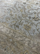 "Derana" Grey and Gold Hand-Knotted Oushak 8x10 | Banana Manor Rug Company