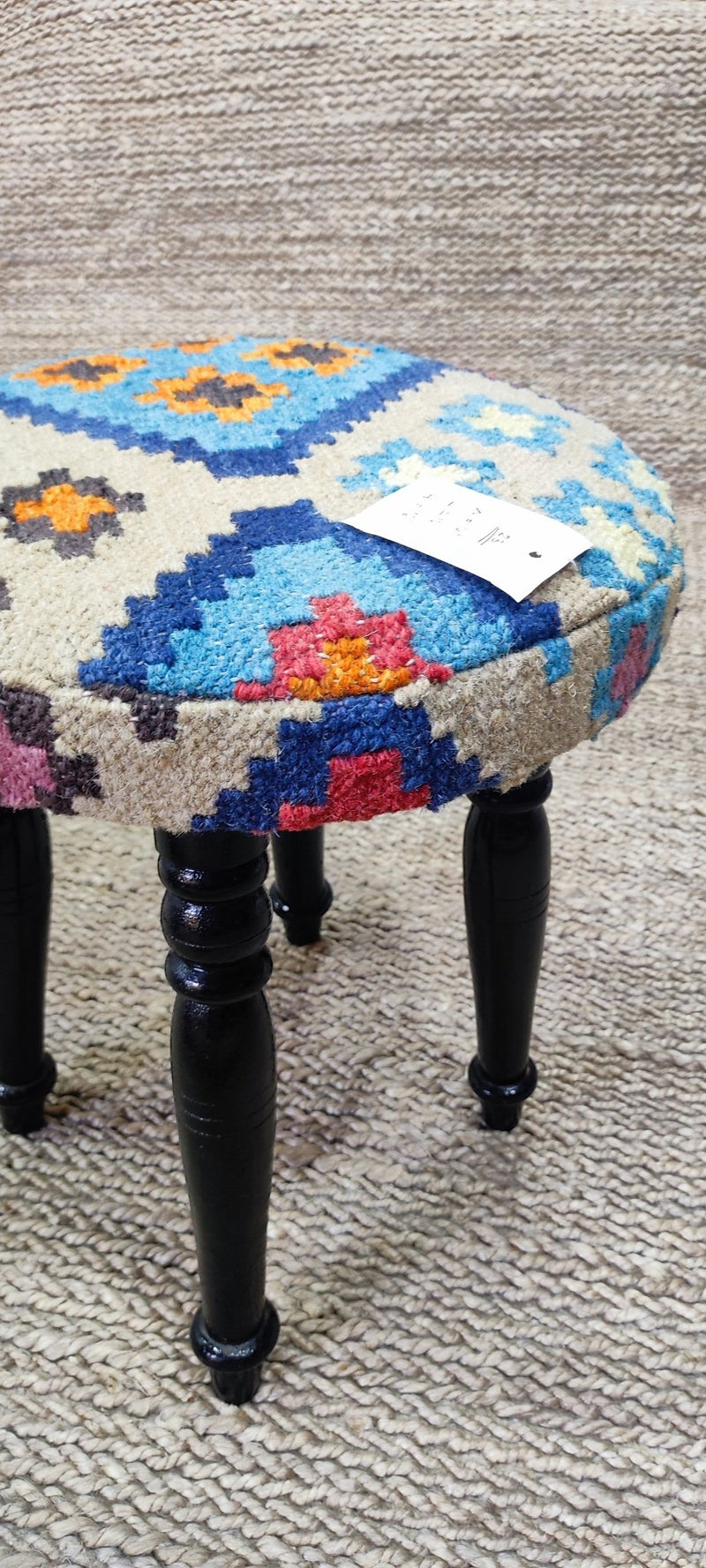 Devin Lima Wooden Upholstered Stool 14x14x16 (Assorted Styles) | Banana Manor Rug Company