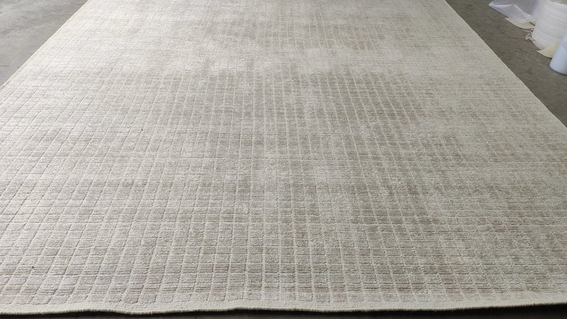 Dexter 9.6x13 Cream Handwoven Cubed Modern Rug | Banana Manor Rug Company