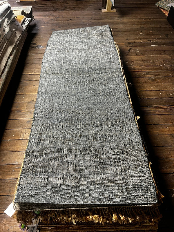 Di Fara 2.6x10 Dark Gray Jute Runner | Banana Manor Rug Factory Outlet