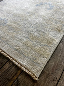 "Di" Muted Gold and Blue Hand-Knotted Oushak 8x10 | Banana Manor Rug Company