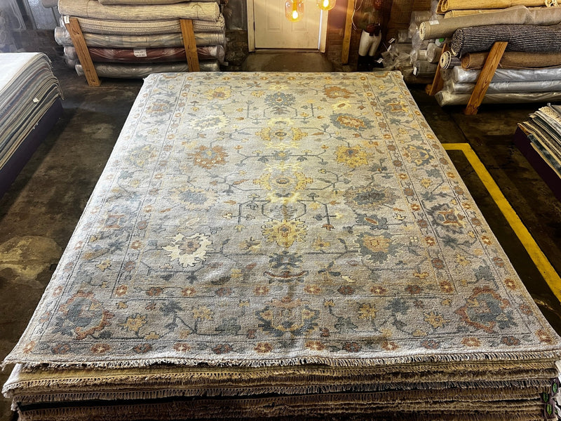 Diane Von Furstenberg 9.3x12 Grey Hand-Knotted Oushak Rug | Banana Manor Rug Factory Outlet