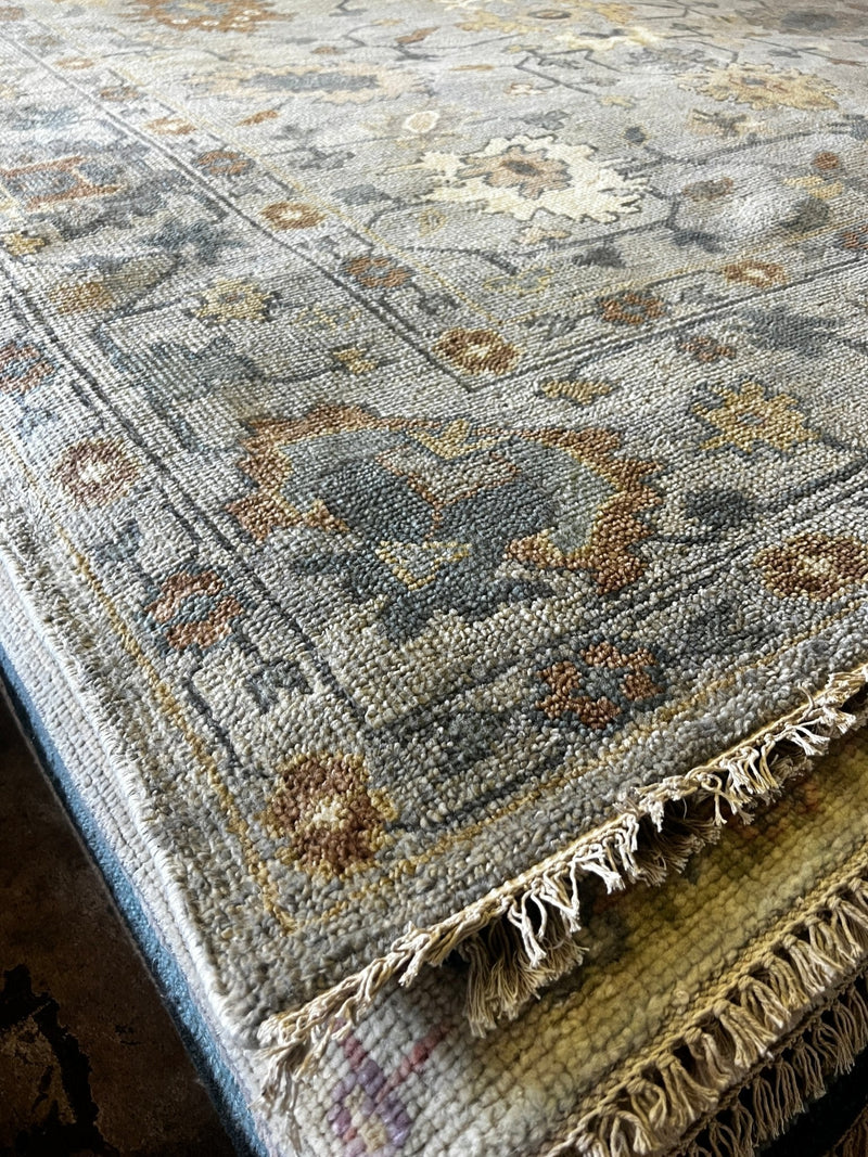 Diane Von Furstenberg 9.3x12 Grey Hand-Knotted Oushak Rug | Banana Manor Rug Factory Outlet