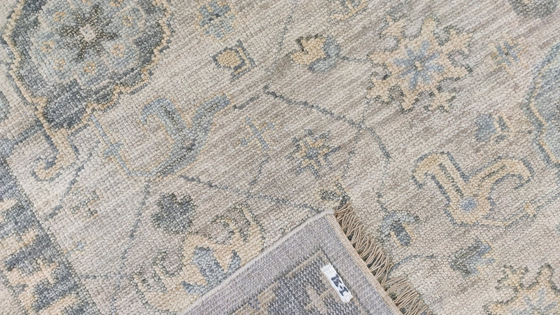 Dianna 8x10 Grey and Beige Hand-Knotted Oushak Rug | Banana Manor Rug Company