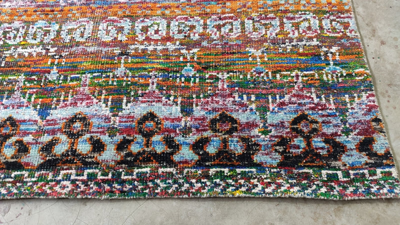Dinah 6.3x9.3 Multi-Colored Hand-Knotted Abstract Rug | Banana Manor Rug Company