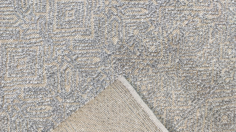 Dionne 8x9.9 Hand-Knotted Grey and Ivory Modern Rug | Banana Manor Rug Company