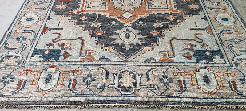 Dona Rosene Grey and Beige Hand-Knotted Oriental Rug 8x10 | Banana Manor Rug Company