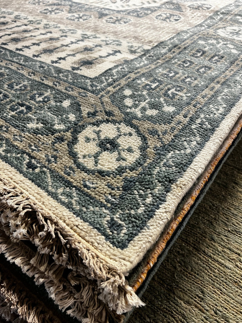 Dorian 6x9 Ivory Hand-Knotted Oushak Rug | Banana Manor Rug Company