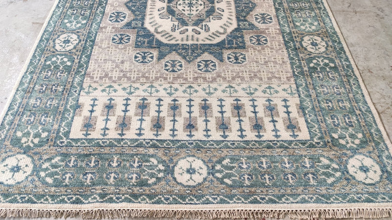 Dorian 6x9 Ivory Hand-Knotted Oushak Rug | Banana Manor Rug Company